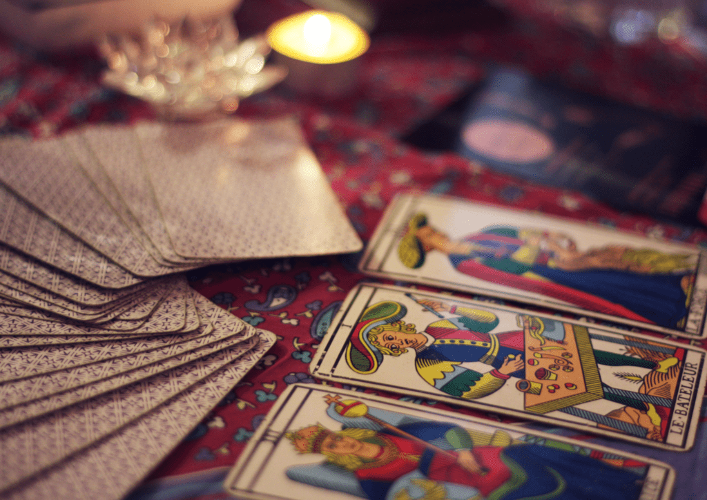 Baraja del tarot, en una lectura de cartas